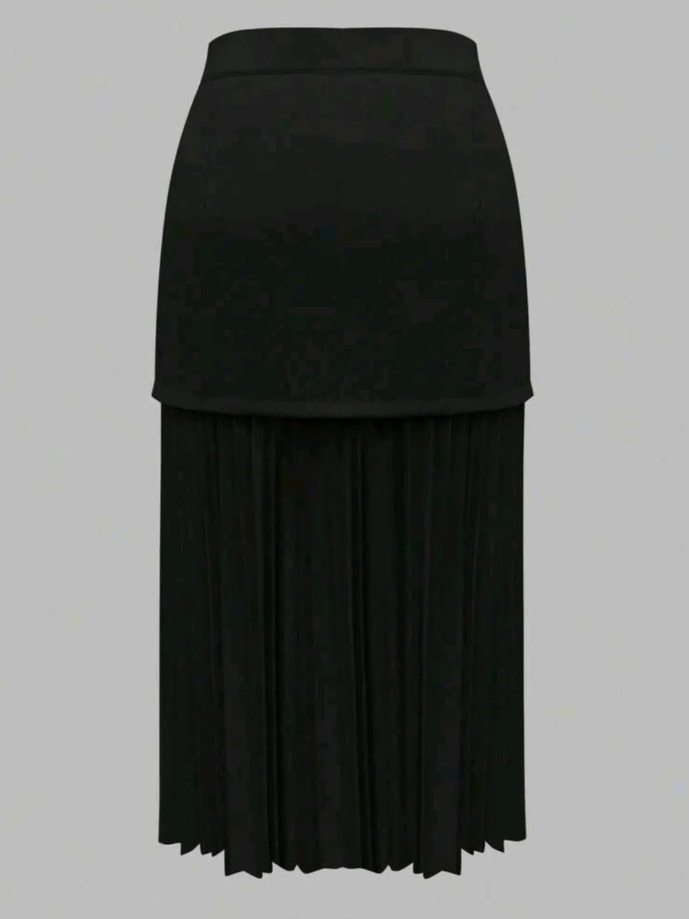 Pleated Midi Skirt Black Size M High Waisted Zip Closure Button Front Design